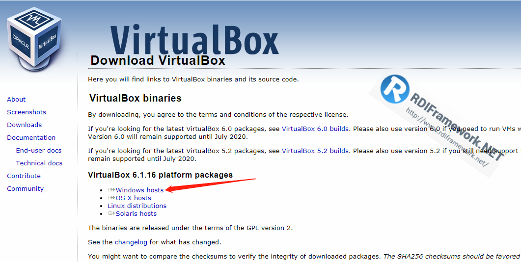 下载VirtualBox安装包